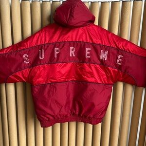 Supreme Sports Piping Puffy Jacket with detachable hoodie